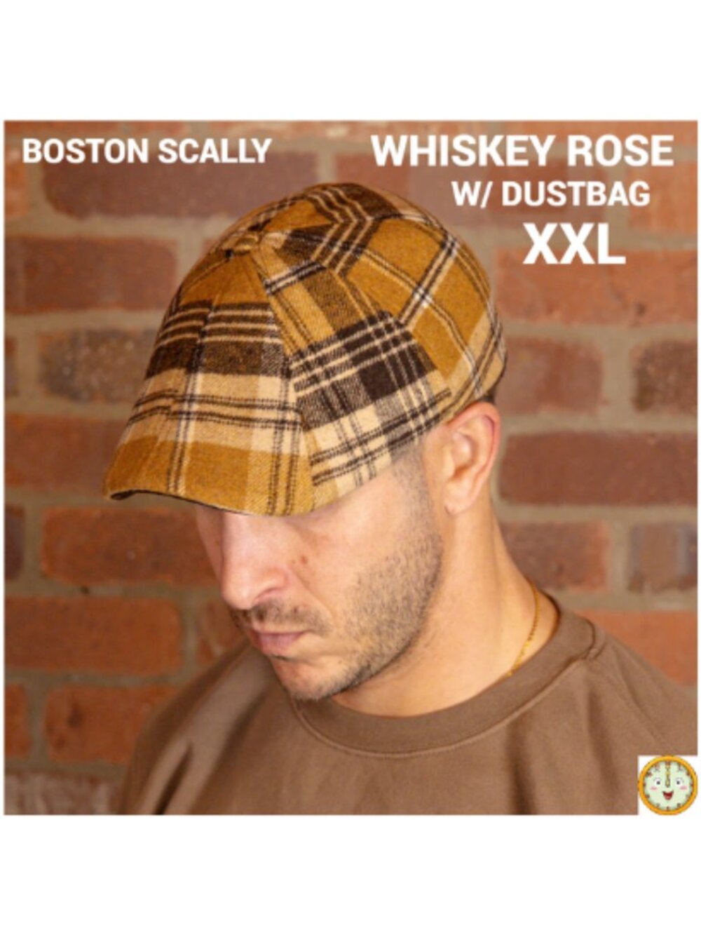 Boston Scally WHISKEY ROSE 8 Panel Plaid Cap- XXL - With Dustbag